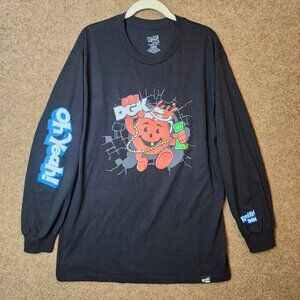 DGK x Kool-Aid Smash Men T-Shirt L Black Long Sleeve Skateboarding "OH YEAH!"